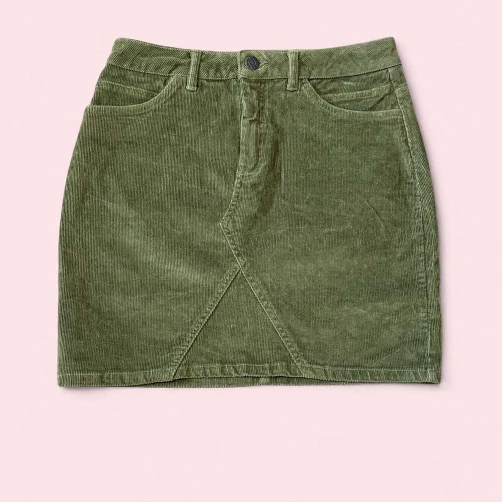 Noisy May Olive Green Corduroy Mini Skirt Size S